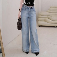 Quần JEAN KAYLIN form suông phối nút chất vải denim dầy dặn phong cách BST Hè 2025 - N2468