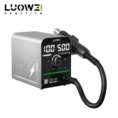 LUOWEI HG-01 Smart Hot Air Rework Station, 800W Digital Display Heat Gun, Adjustable Temperature & W