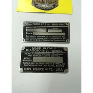 Vespa Classic Chasis Plate