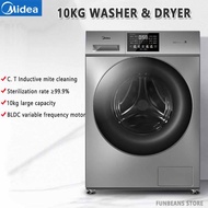 【Midea】10kg Drum Washing Machine Washing Drying Integrated C.T Inductive mite cleaning Household Automatic Large-Capacity Frequency Conversion