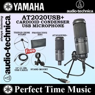 Audio Technica AT2020USB+ Cardioid Condenser USB Microphone w/Pop Filter &Table Top Mic Stand(AT2020