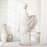 TELEKUNG.SG | Premium Satin Silk Telekung Travel with Gift Box Hampers | Sarah - Frilly