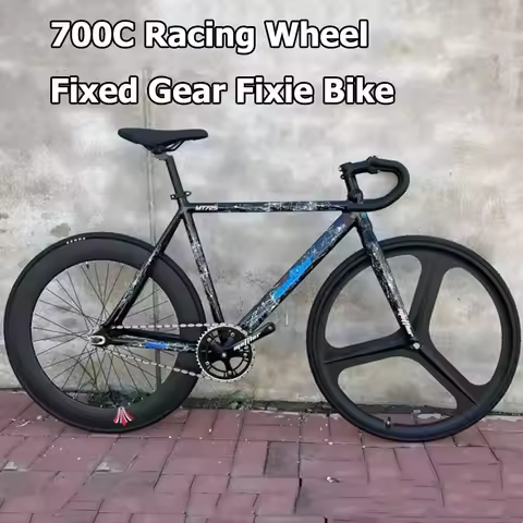 700C Racing Wheel Set Fixie Bicycle Aluminum Alloy Frame Set Fixed Gear Bike Reverse Brake Track Bik