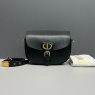 Dior迪奧 黑色全皮中號Bobby馬鞍包 成色98新
