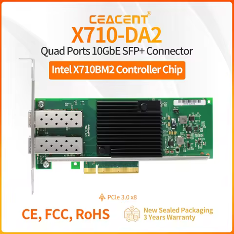 X710-DA2 Intel X710-BM2 Chipset 10Gb/s NIC Dual Port SFP+ PCIe 3.0 x8 Server Network Adapter 3 Years