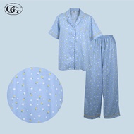 G&G ชุดนอน เสื้อแขนสั้นคอปก กางเกงขายาว ผ้าคอตตอน EN4C014