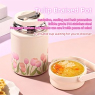 Tulip Braised Pot 316 Stainless Steel Insulation Pot No Cooking Handheld Portable Wide Mouth Smoked Pot with Large Capacity