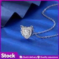 Luxury PT950 Heart Pendant Necklace with Simulated Diamond