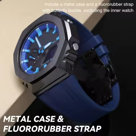 Casioak MOD Kit Metal Watch Case Strap Stainless Steel Bezel Rubber Band Watchband For Casio For G-S
