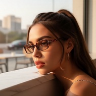 Fashion Rectangle Sunnies Women: Brand Frame Tortoise & Blue UV Shades