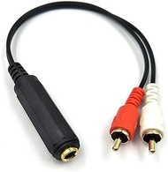 Poyiccot RCA to 1/4 Adapter Cable, 6.35mm 1/4 inch TRS Stereo Jack Female to 2 RCA Male Plug Y Split