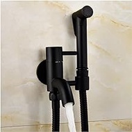 Bidet Sprayer for Toilet, Brass Bidet Sprayer Faucet with Stainless Steel Bidet Hose Black Cloth Diaper Bidet Toilet Sprayer for Personal Hygiene