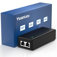 YuanLey Gigabit PoE Injector 30W, PoE+ Injector Converts Non-PoE to PoE+, Power Over Ethernet Inject