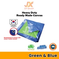 SUNTUF Waterproof Ready Made Tarpaulin Sheet Canvas Blue Green Heavy Duty 30ft X 40ft 40ft X 40ft