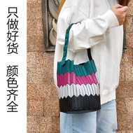 KY&amp; Issey Miyake October New Vegetable Basket Bag Geometric Rhombus Women's Portable One-Shoulder Bucket Bag PC8T