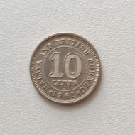 VERY OLD COIN 10 Cents (1961) QUEEN ELIZABETH II (silver)