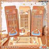 BEBETEB 8Pcs HB Pencil, Capybara With Rubber Head Drawing Pencil, Durable Graffiti/Painting Statione