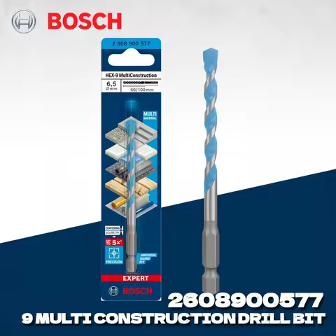 BOSCH 2608900577 EXPERT HEX-9 Multi Construction Drill Bit 6.5mm 100mm For Concrete Soft Tiles High 