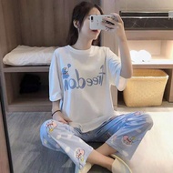 Ac-043 Korean Model Women 's Short Sleeve Pajamas Set - Freedom