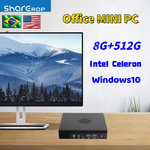 2026 New Portable Mini PC Intel Celeron Windows10 DDR4 WIFI Bluetooth MSATA Energy Conservation 8G+5