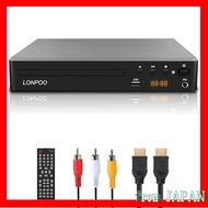 [From Japan]LONPOO DVD Player Region-free HDMI/AV output 1080P CPRM playable USB2.0 input Microphone jack for karaoke LED display PAL/NTSC compatible Compact DVD player for TV with HDMI/AV cable Full-featured remote control support