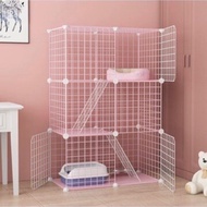 Assembled 3-storey cat cage