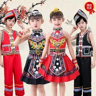Eleven Children's Minority Ethnic Costume Miao Ethnic Hani Ethnic Dance Costume Boys Girls Strong Et