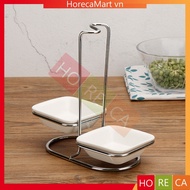 Double soup rack, stainless steel square ceramic cup rack