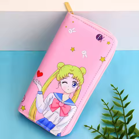 Cross-Border Trade New Sailor Moon Graffiti Wallet Various Patterns Korean Style Women's Zipper Wall