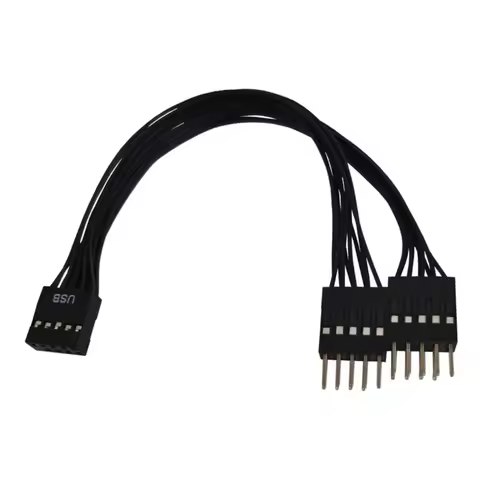 USB 9 Pin to Double 9Pin Adapter Shielded USB 9Pins to 2x 9 Pin Converter for Motherboard USB Power 