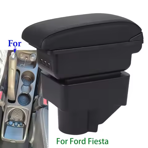 For Ford Fiesta Armrest Box For Ford Fiesta MK7 Car Armrest 2011-2019 Storage Box Interior Dedicated