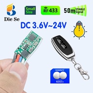 Mini RF 433MHz Wireless Remote Control Switch,DC 5V 7V 9V 12V 24V for Light,Fan,Lamp,LED, Electronic
