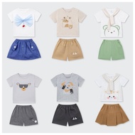 LA POMME 2025 - La pomme short sleeve set - LF09A - SS25.T2A-6M 9M 12M 18M 2Y 3Y 4Y- F.T9B