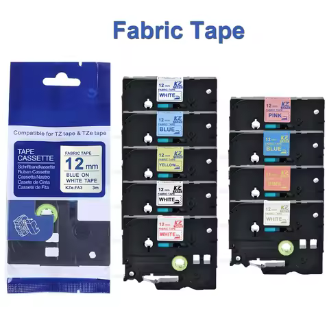 1PK 12mm Label Compatible Brother FA3R FA231 FA3 FA53 Fabric Iron On Label Tape for Brother PT Label