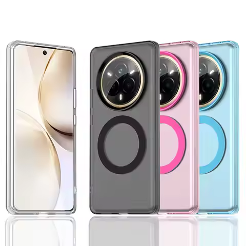 Magnetic Wireless Charging Case For Realme 14 Pro 5G 13 Pro+ Plus Cover Candy Colors Transparent Bac
