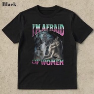 I Am Afraid Of Women Wolf Graphic Summer Short Sleeve T Shirt