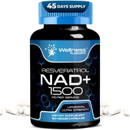 NAD Supplement, 1500mg - USA Made Liposomal NAD+ Supplement with Resveratrol, NAD Plus Boosting - Su