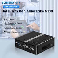KingNovy 12th Gen Fanless Mini PC Alder Lake N100 N95 Quad Core Dual LAN 2 * COM NVMe Windows 11 3x4K UHD HTPC AC WiFi5