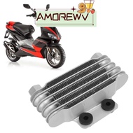 AMOR12WV Original Oil Cooler, 5 Row 65ml Universal Oil Cooler, Aluminum Durable Motorcycle Engine Ra
