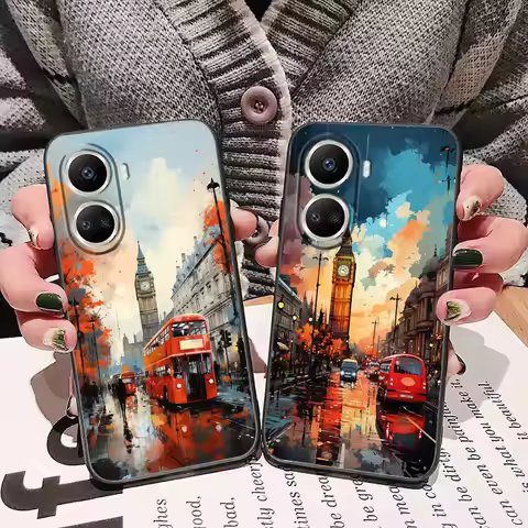 Bus View Cherry Blossoms Phone Case For HUAWEI NOVA Y70 3I 7I 8I 9SE P30 Y9 HONOR 8X 9X 20 90 X5 X6B
