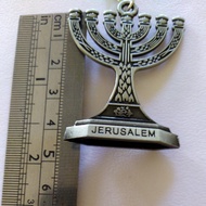 Keychain Menorah Jerusalem Gantungan Kunci 7 Kaki Dian