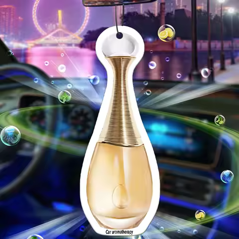 Gilt perfume bottle glass car incense car perfume perfume lasting stay pendant air outlet perfume ba
