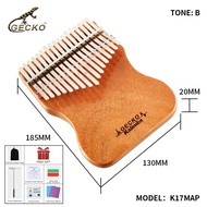 GECKO Kalimba เปียโนนิ้วหัวแม่มือ 17 คีย์ พร้อมกล่องกันน้ำแบบพกพา ของขวัญสำหรับเด็ก ผู้ใหญ่
