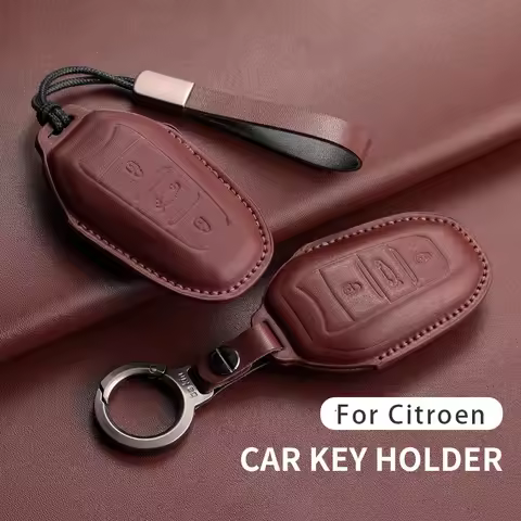 Original Cars Color Leather Key Case Cover For Citroen C3 C4 C7 CACTUS C5 DS4 DS5 Car Key Case Anti-
