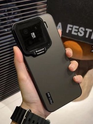 內地直送 - 新品金属支架适用15手机壳14pro直边保护套13pro全包防摔男士女新款13个性轻奢带镜头盖专用超火创意-黑色 小米 14