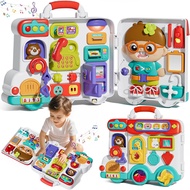 5 in 1 Baby Busy Board Cube Montessori Sensory ของเล่นสําหรับเด็กวัยหัดเดินการเรียนรู้ทักษะยนต์ปรับก