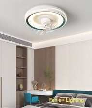 Fan s  + Lighting - 全新簡約藍圈360搖頭吸頂風扇燈 (包送包基本安裝)