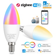 eWelink E14 Smart Bulb Zigbee/Wifi Led Light RGB+CCT 5W Led Candle Lamp For Alexa Google Home Alice Smartthings Chandelier