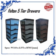 Ready Stock 5 Tier Plastic Drawer Box Plastic Cabinet Storage Felton Book Shelf Cloth Shoe Rack Rak Baju Buku Kasut