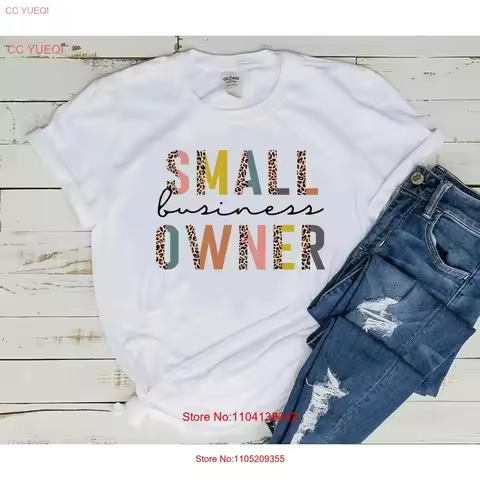 NEW Small Business Owner Mom Life Half Cheetah Leopard Design T shirts vintage Washed Stylish Slight